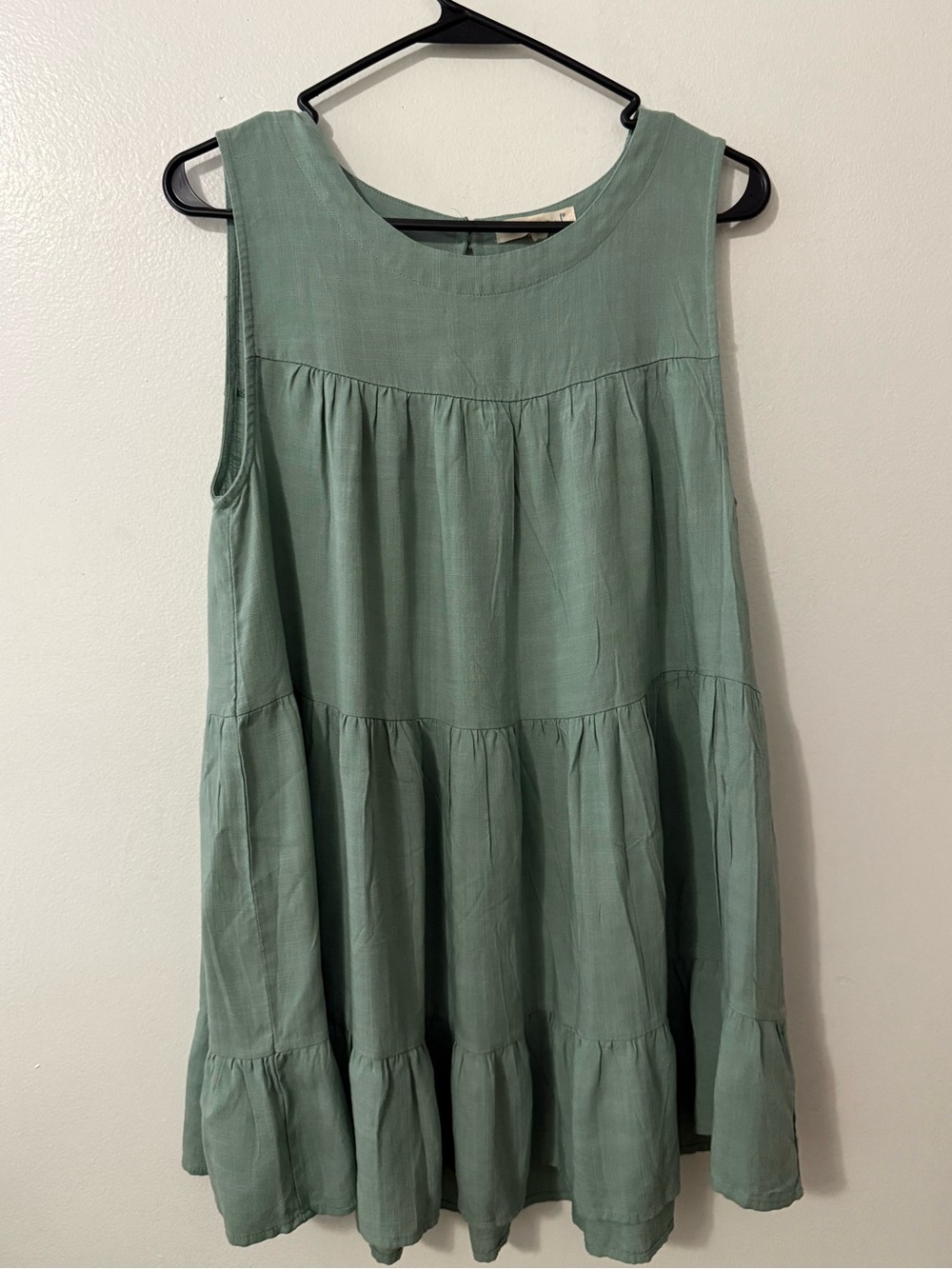 indigo soul Sleeveless Tiered Tunic - Sage